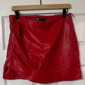 Zara Vibrant Red Mini Skirt